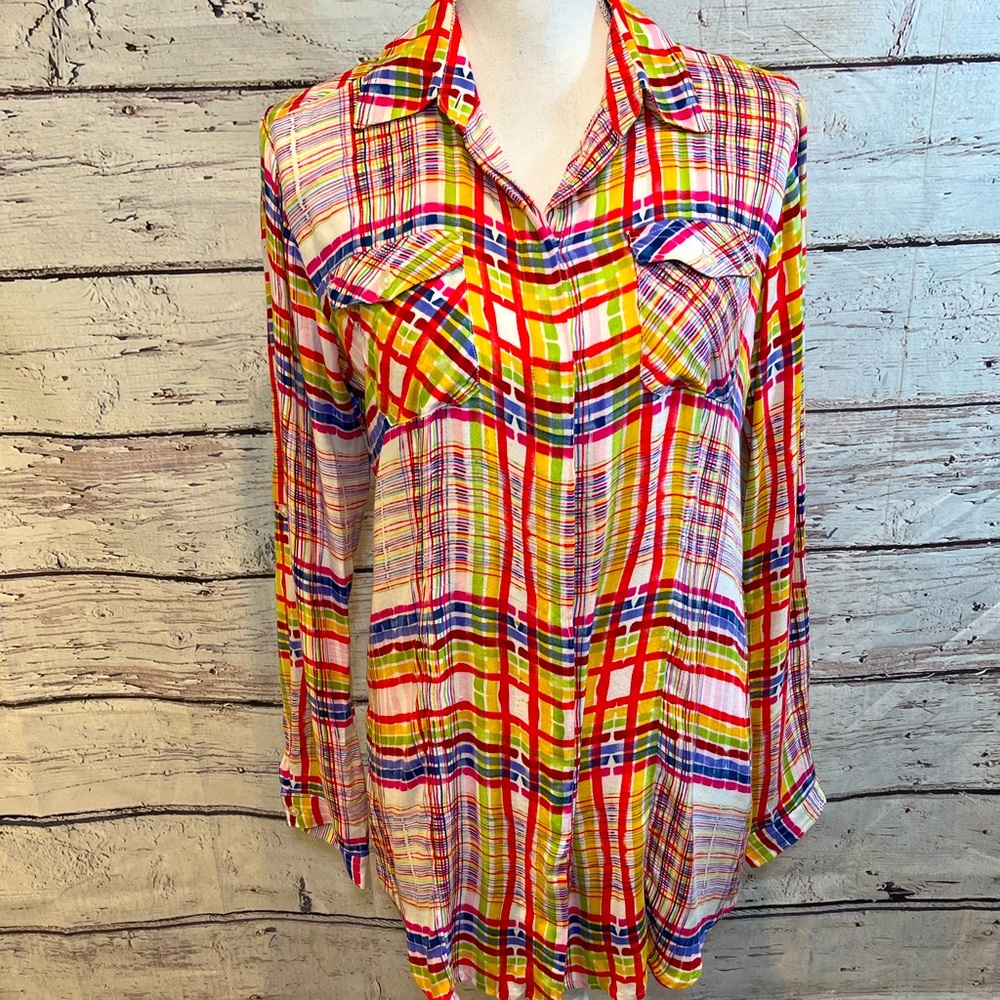CABI "Cirque" Plaid Button Down Shirt-Small